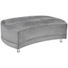 HOCKER in Textil Grau  - Silberfarben/Grau, Design, Kunststoff/Textil (142/46/100cm) - Carryhome