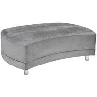 HOCKER in Textil Grau  - Silberfarben/Grau, Design, Kunststoff/Textil (142/46/100cm) - Carryhome