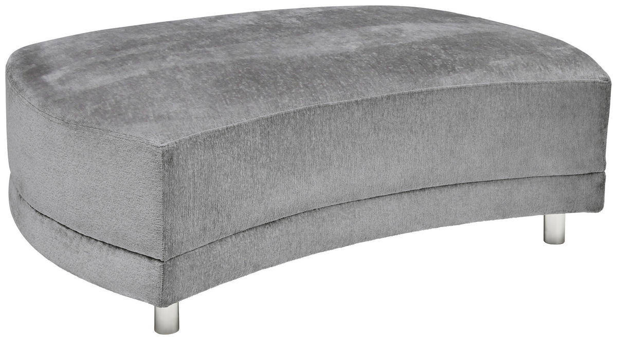 HOCKER in Textil Grau  - Silberfarben/Grau, Design, Kunststoff/Textil (142/46/100cm) - Carryhome