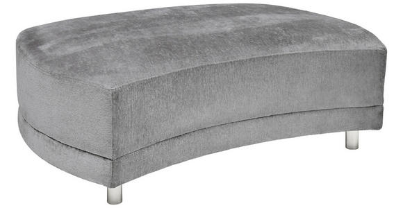 HOCKER in Textil Grau  - Silberfarben/Grau, Design, Kunststoff/Textil (142/46/100cm) - Carryhome