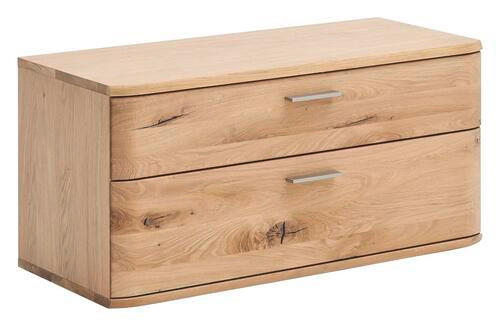 GARDEROBENBANK Balkeneiche furniert, massiv Eichefarben  - Eichefarben/Nickelfarben, Natur, Holz/Metall (90/44/38cm) - MID.YOU