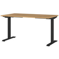 SCHREIBTISCH 140/80/72-118 cm  in Schwarz, Eichefarben, Braun  - Eichefarben/Schwarz, MODERN, Holzwerkstoff/Metall (140/80/72-118cm) - Novel