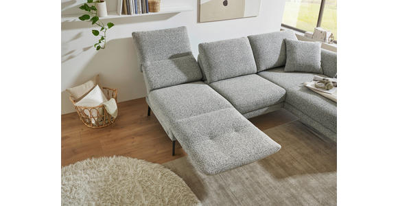 ECKSOFA  in Flachgewebe Blaugrau  175-224/255-365 cm  - Blaugrau/Schwarz, Design, Textil/Metall (175-224/255-365cm) - Dieter Knoll