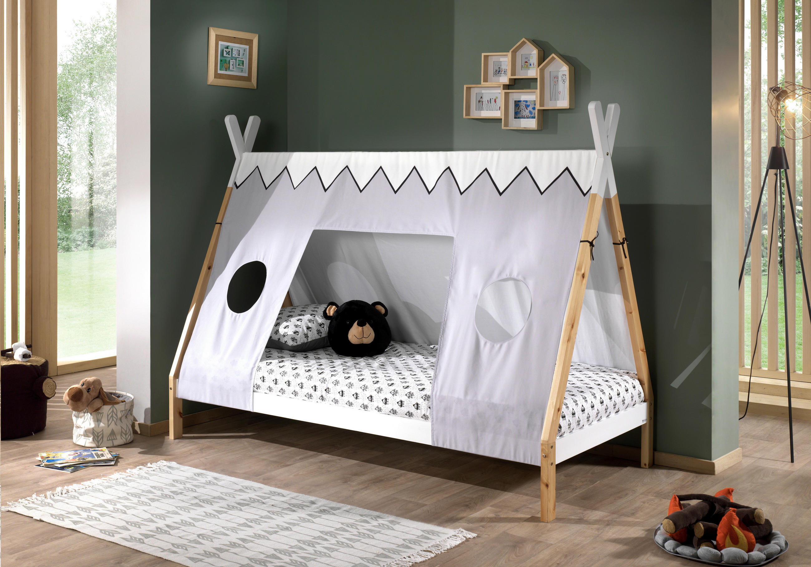 HAUSBETT Rollrost 90/200 cm  - Weiß/Kieferfarben, MODERN, Holz (90/200cm) - MID.YOU