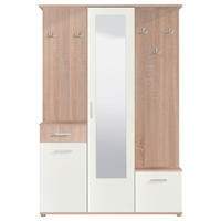 ELŐSZOBAFAL - Sonoma tölgy/fehér, Basics, faalapú anyag (133,5/197,5/33cm) - Carryhome