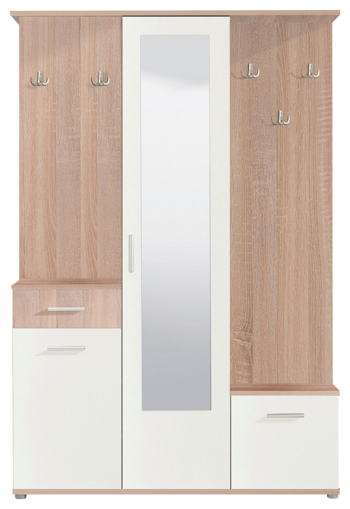 ELŐSZOBAFAL - Sonoma tölgy/fehér, Basics, faalapú anyag (133,5/197,5/33cm) - Carryhome