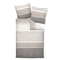 POVLEČENÍ, satén, šedá, pískové barvy, světle hnědá, 135/200 cm - šedá/pískové barvy, Design, textil (135/200cm) - Janine