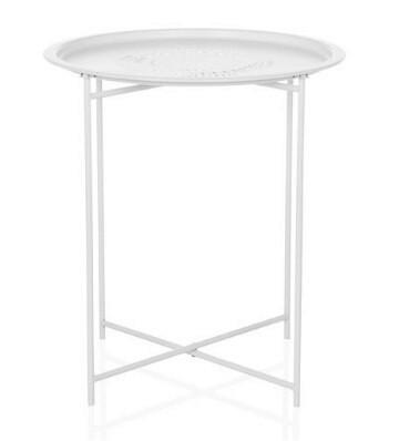 Beistelltisch Allrund Weiß B: 46cm