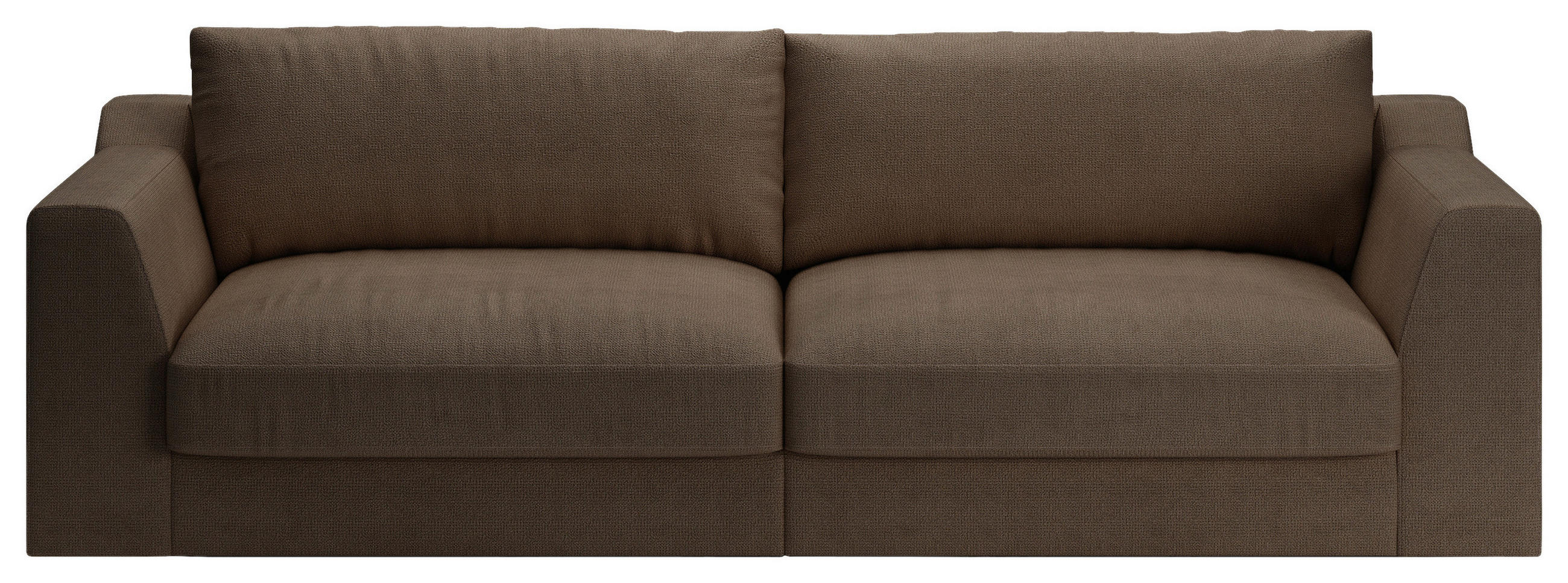 BIGSOFA Chenille, Flachgewebe Dunkelbraun  - Dunkelbraun/Schwarz, Design, Kunststoff/Textil (276/90/109cm) - home24