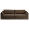 BIGSOFA Chenille, Flachgewebe Dunkelbraun  - Dunkelbraun/Schwarz, Design, Kunststoff/Textil (276/90/109cm) - home24