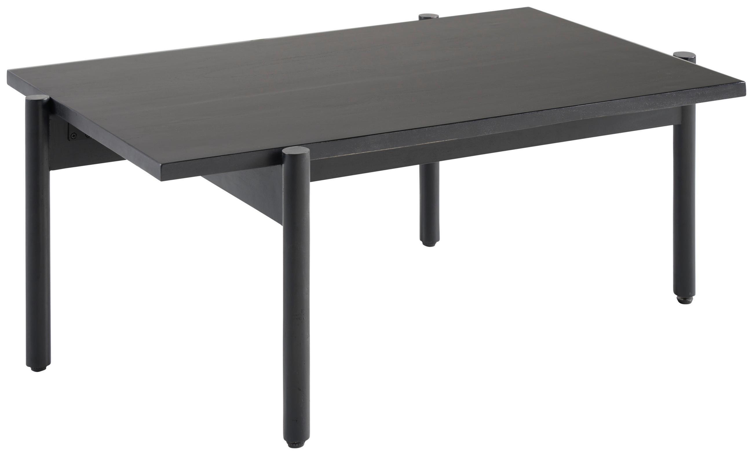 COUCHTISCH Akazie vollmassiv rechteckig Schwarz  - Schwarz, Design, Holz (100/40/65cm) - Livetastic