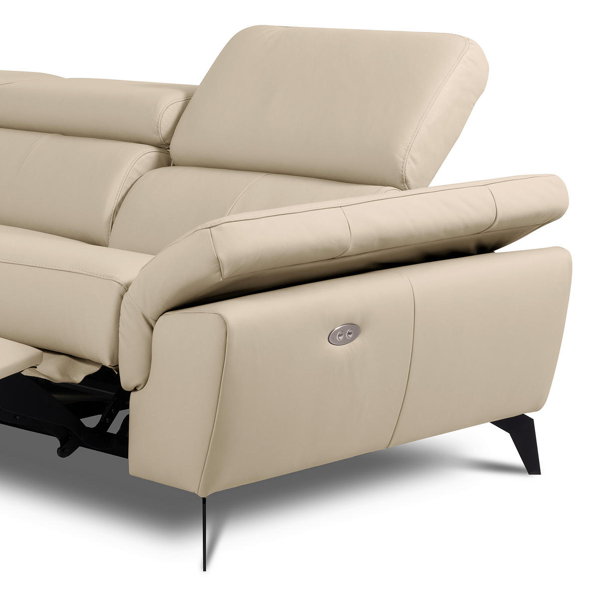 ECKSOFA  in Lederlook Echtleder Grau  252/179 cm  - Schwarz/Grau, Design, Leder/Textil (252/179cm) - Livetastic