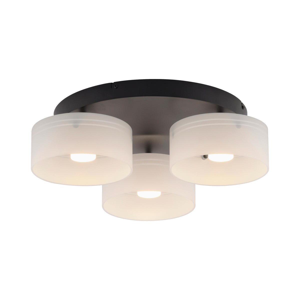 LED-DECKENLEUCHTE Marika 57/57/20 cm   - Schwarz, Design, Glas/Kunststoff (57/57/20cm) - Paul Neuhaus