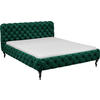 POLSTERBETT 160/200 cm,  in Dunkelgrün,  - Dunkelgrün/Schwarz, Design, Holz/Textil (160/200cm) - Kare-Design