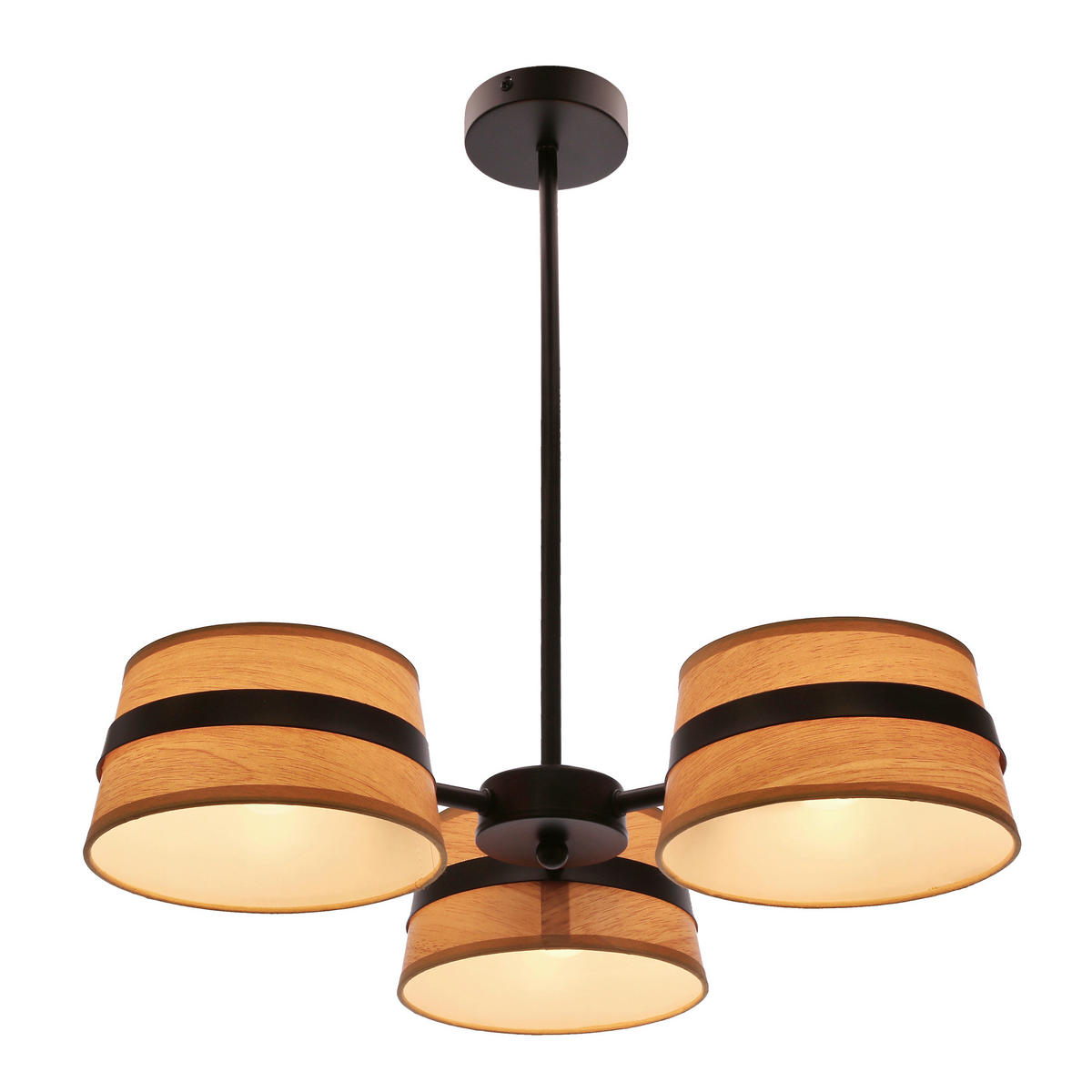 PENDELLEUCHTE 50/50/48 cm  - Eichefarben/Schwarz, KONVENTIONELL, Kunststoff/Metall (50/50/48cm)