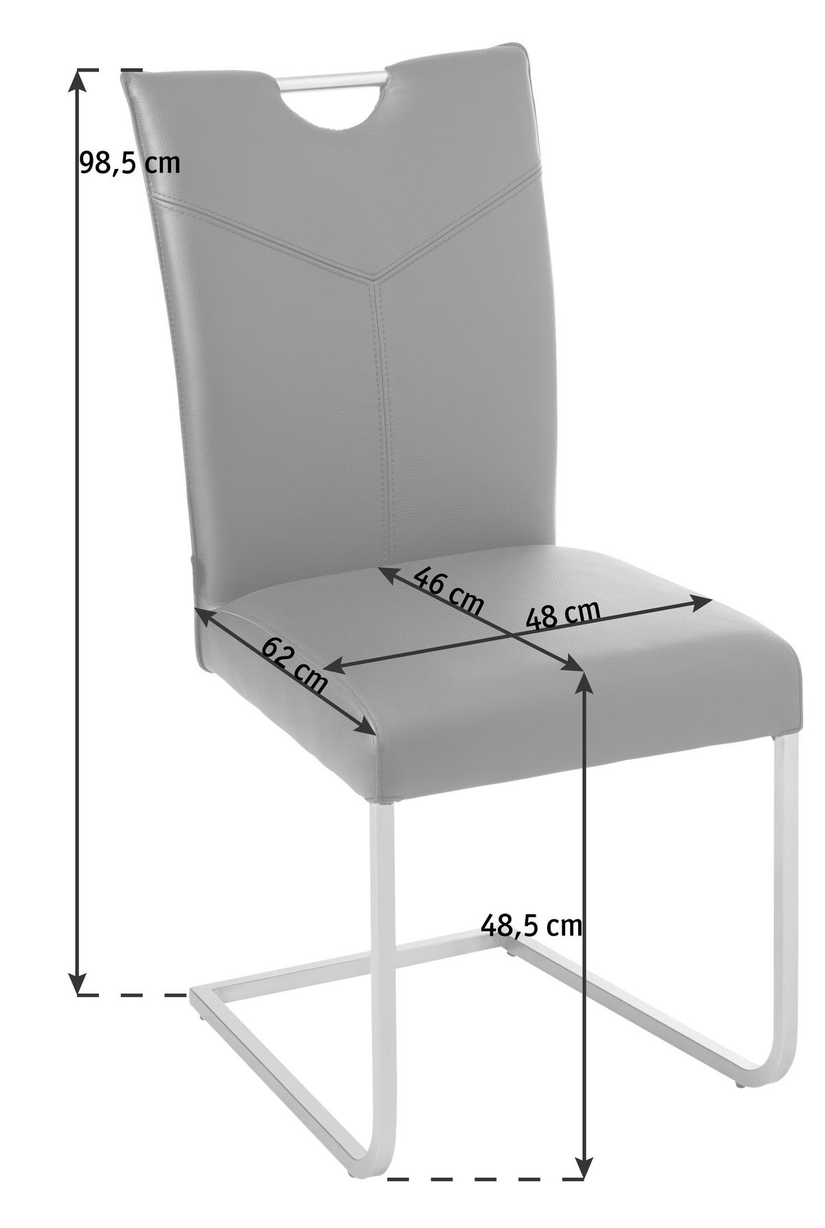 SCHWINGSTUHL  in Edelstahl Echtleder naturbelassen  - Edelstahlfarben/Braun, Design, Leder/Metall (48/98,5/62cm) - Novel