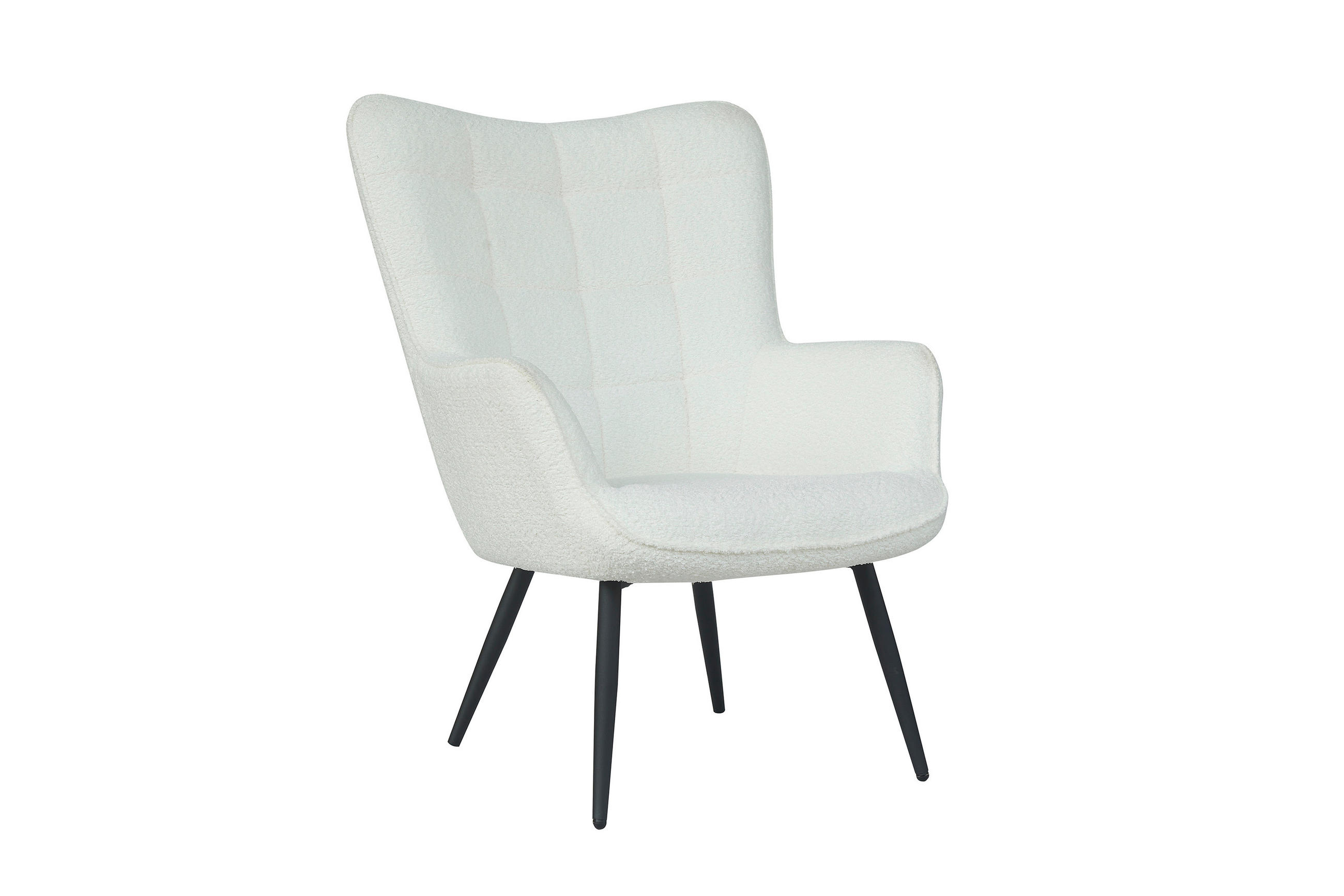 SESSEL in Bouclé Weiß  - Schwarz/Weiß, Basics, Textil/Metall (72/97/80cm) - MID.YOU