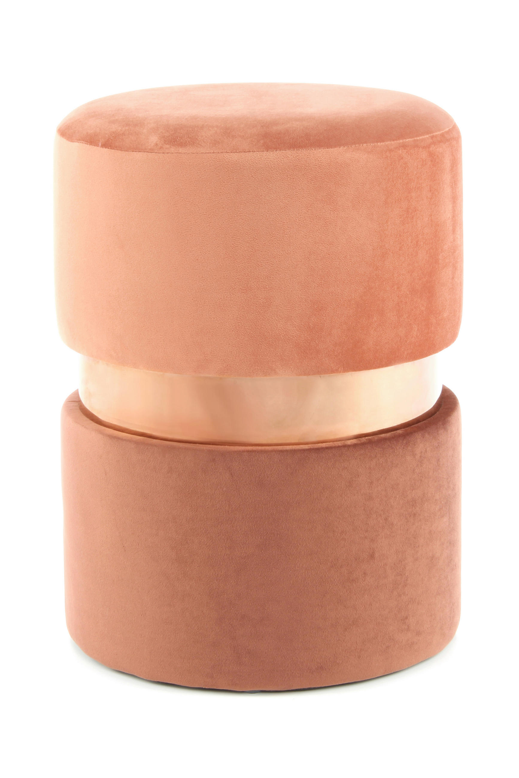 TABURET, dřevo, kov, textil, kompozitní dřevo, 35/46/35 cm - měděné barvy/terracotta, Basics, kov/dřevo (35/46/35cm)