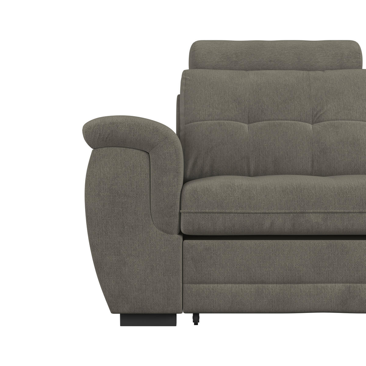 ECKSOFA  Mikrofaser, Struktur Braun  - Schwarz/Braun, Konventionell, Kunststoff/Textil (251/183cm) - MID.YOU