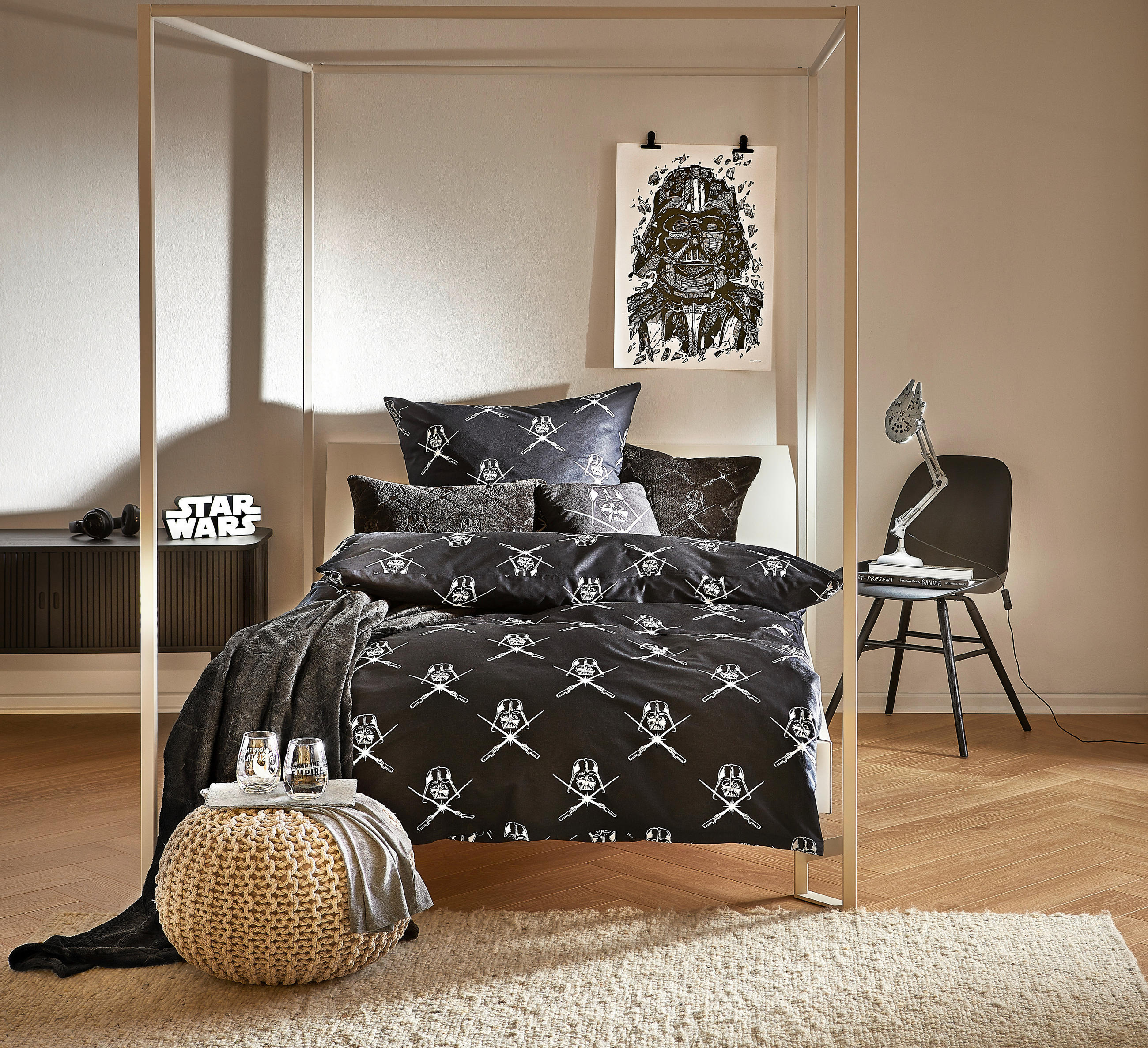 WOHNDECKE Star Wars "Lichtschwert" 150/200 cm - Schwarz, Basics, Textil (150/200cm) - Star Wars