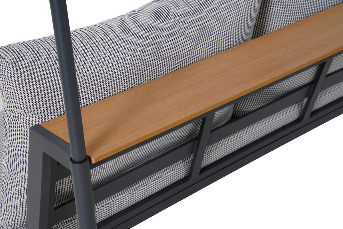 GARTENBANK 148/75/85 cm  Aluminium  - Anthrazit/Grau, Design, Kunststoff/Textil (148/75/85cm) - Ambia Garden