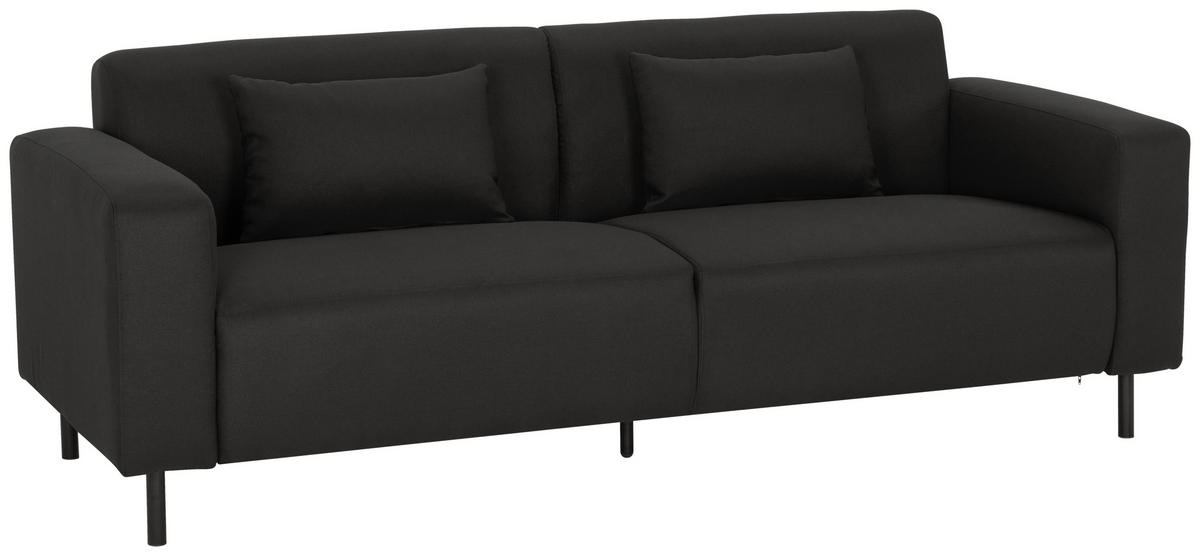 KÉTÜLÉSES KANAPÉ textil fekete  - fekete, Modern, textil/fém (204/76/79cm) - P & B