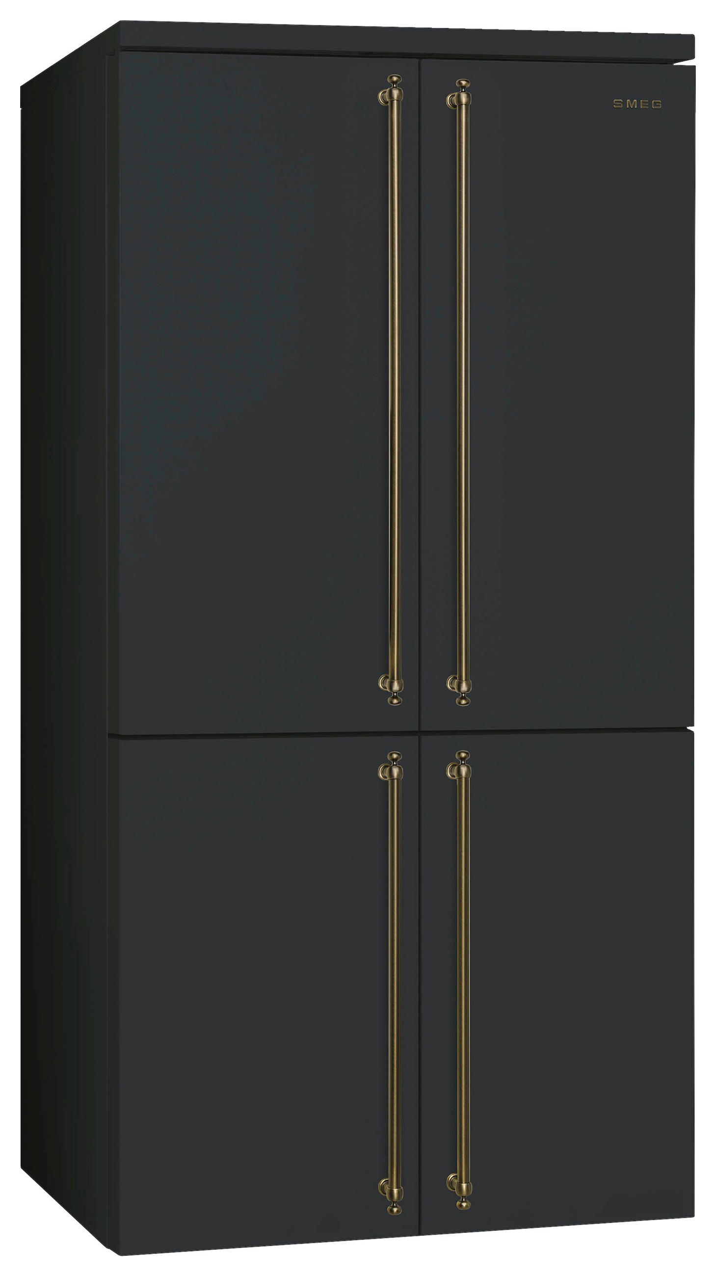 Smeg French-Door Nostalgie Anthrazit, Messing 91.3x187.5x68.8 cm