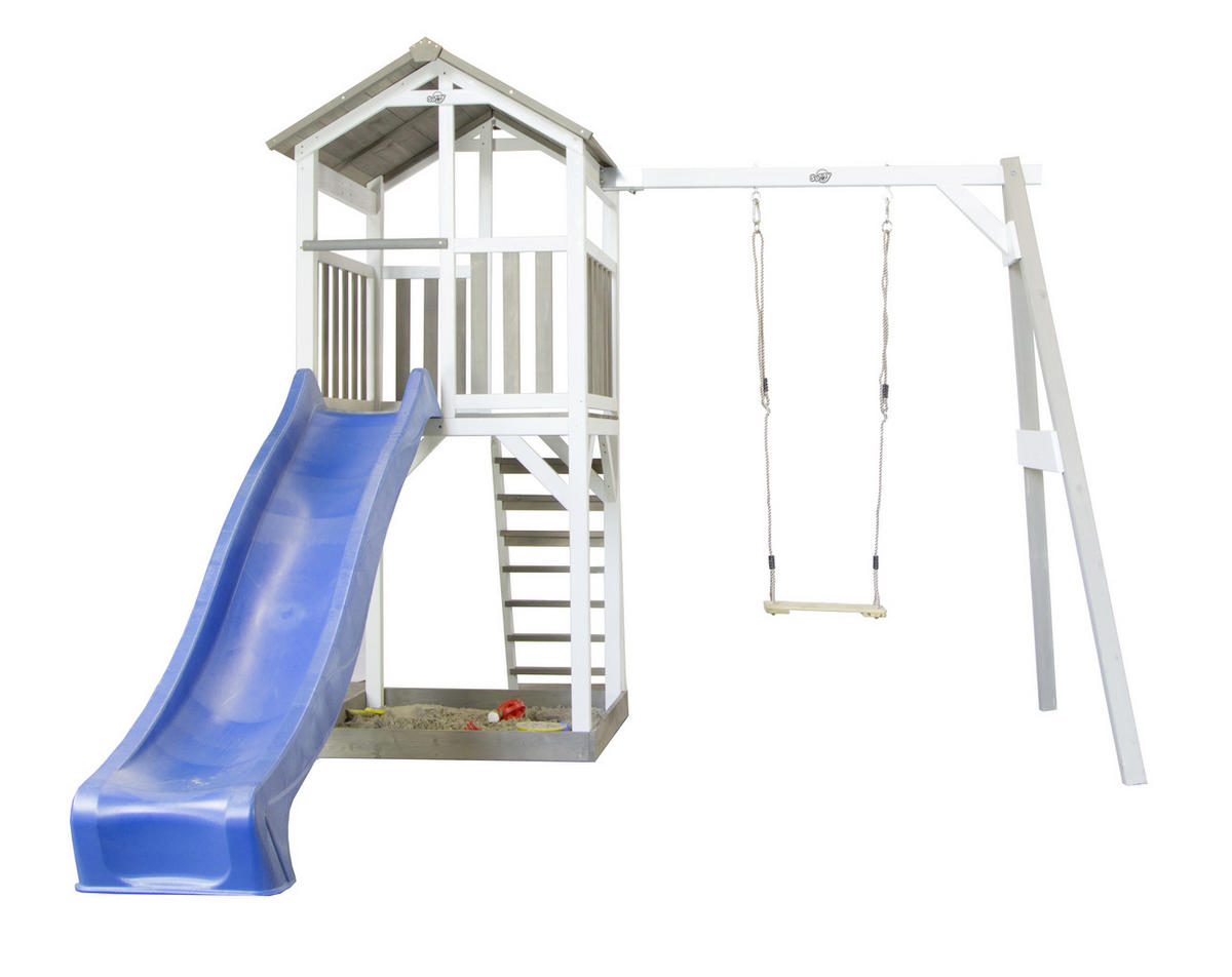 SPIELHAUS 277/242/349 cm SPIELHAUS BEACH TOWER SWING  - Blau/Weiß, Basics, Holz/Kunststoff (277/242/349cm) - Ambia Garden