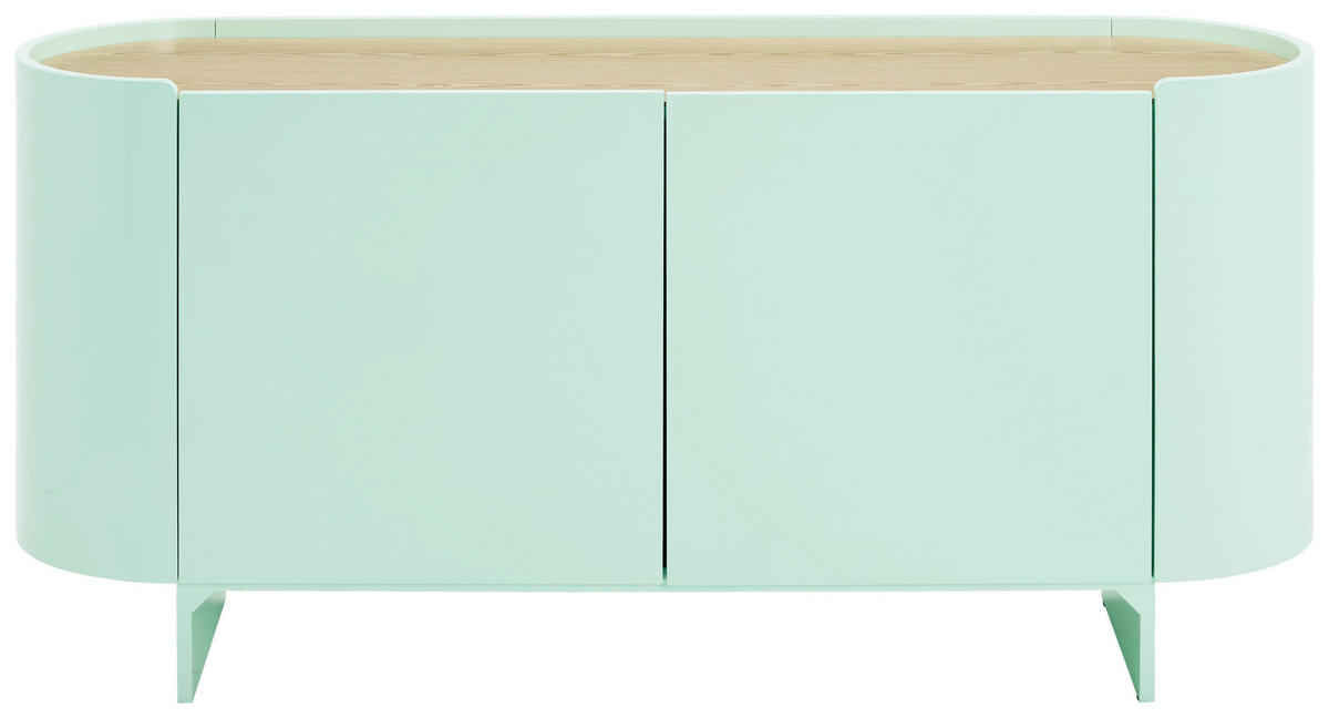 SIDEBOARD 160/75/45 cm  - Eichefarben/Grün, Design, Holz/Holzwerkstoff (160/75/45cm) - Novel