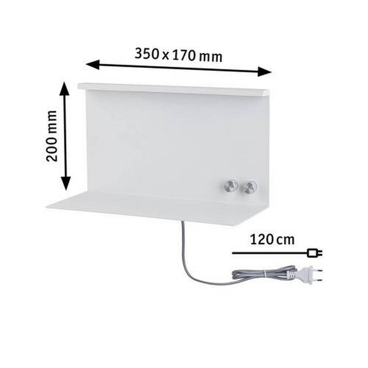 LED-WANDLEUCHTE 35/20 cm   - Weiß, Design, Metall (35/20cm) - Paulmann