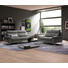 SITZGARNITUR Echtleder Hellgrau - Hellgrau, Design, Leder/Metall (212/180/94/95cm) - Natuzzi Editions