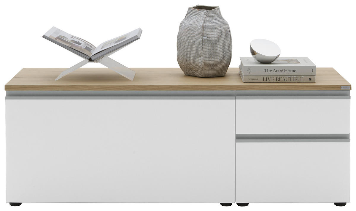 LOWBOARD  in 135/46/41 cm  - Eichefarben/Silberfarben, Design, Holzwerkstoff/Kunststoff (135/46/41cm) - Dieter Knoll