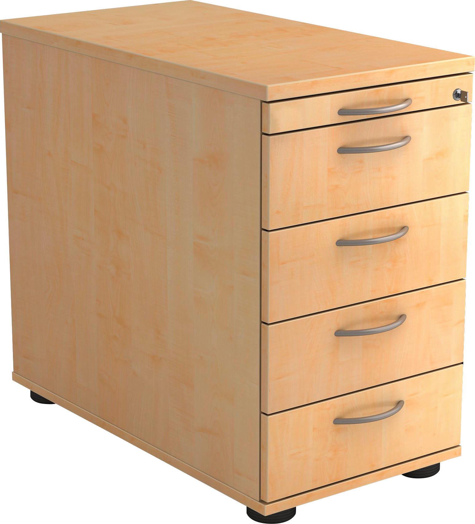 ANSTELLCONTAINER Ahornfarben  - Ahornfarben/Alufarben, KONVENTIONELL, Holzwerkstoff/Kunststoff (42,8/72-76/80cm) - Venda