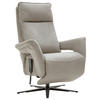 RELAXSESSEL in Leder Hellgrau  - Hellgrau/Schwarz, Design, Leder/Metall (83/116/87cm) - Valdera