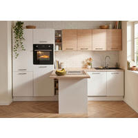 ECKKÜCHE Girona  in Weiß, Eichefarben  - Eichefarben/Beige, Basics, Holzwerkstoff/Metall (325/184cm) - P & B