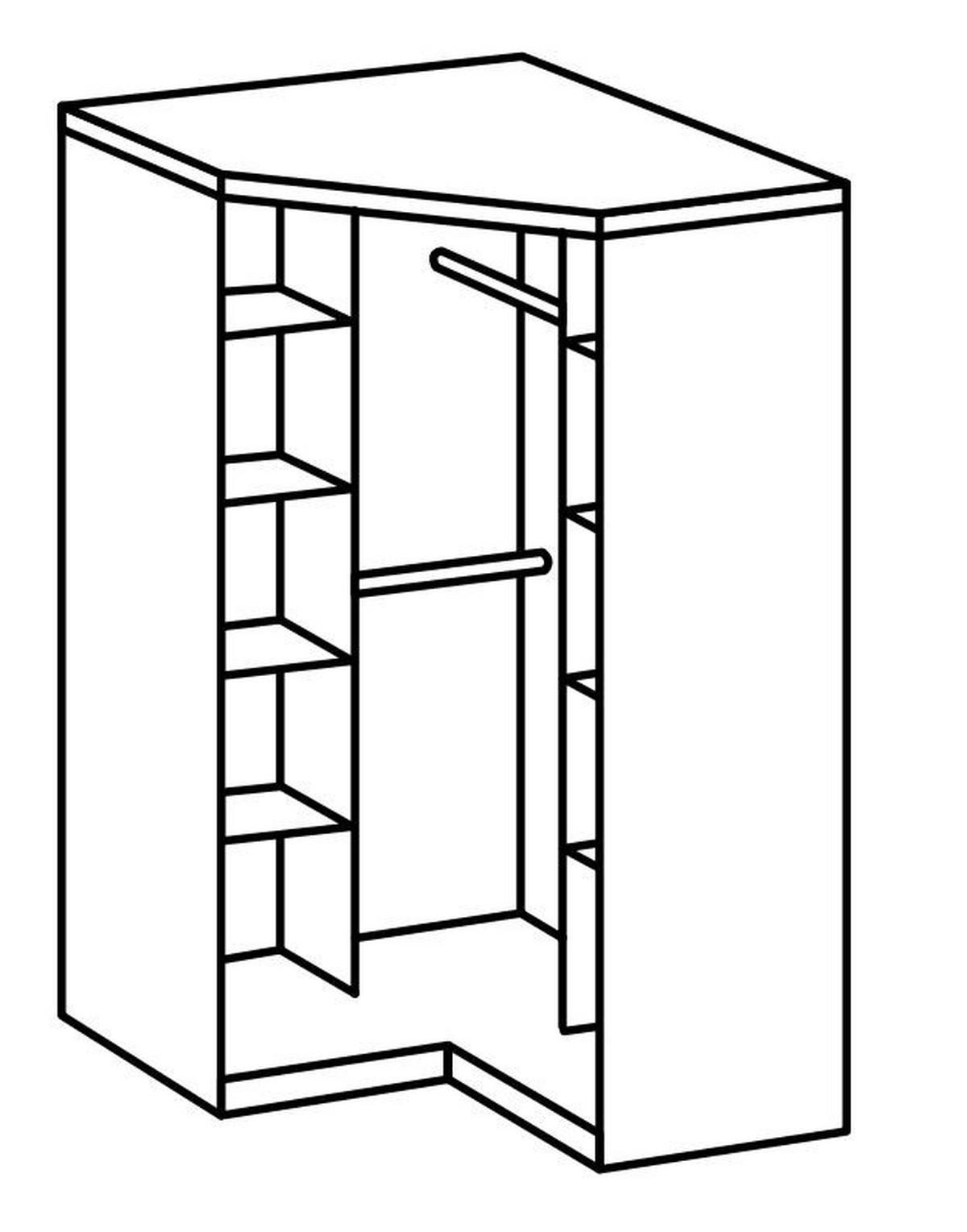 ROHOVÁ SKRIŇA, biela, biela s vysokým leskom, 95/198/95 cm - biela/biela s vysokým leskom, Basics, kompozitné drevo (95/198/95cm) - MID.YOU
