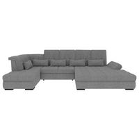 WOHNLANDSCHAFT Grau Struktur  - Schwarz/Grau, KONVENTIONELL, Kunststoff/Textil (222/358/212cm) - Carryhome