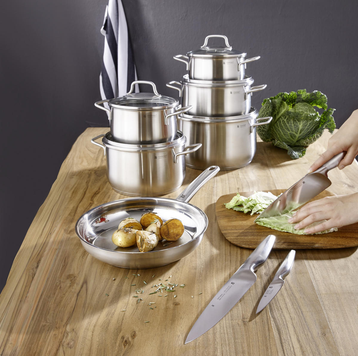 KOCHTOPFSET Brilliant 6-teilig  - Klar/Edelstahlfarben, Basics, Glas/Metall - WMF