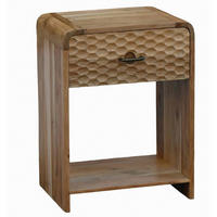 NACHTTISCH 40/54/29,5 cm, Braun, massiv  - Schwarz/Braun, Design, Holz/Metall (40/54/29,5cm) - Livetastic