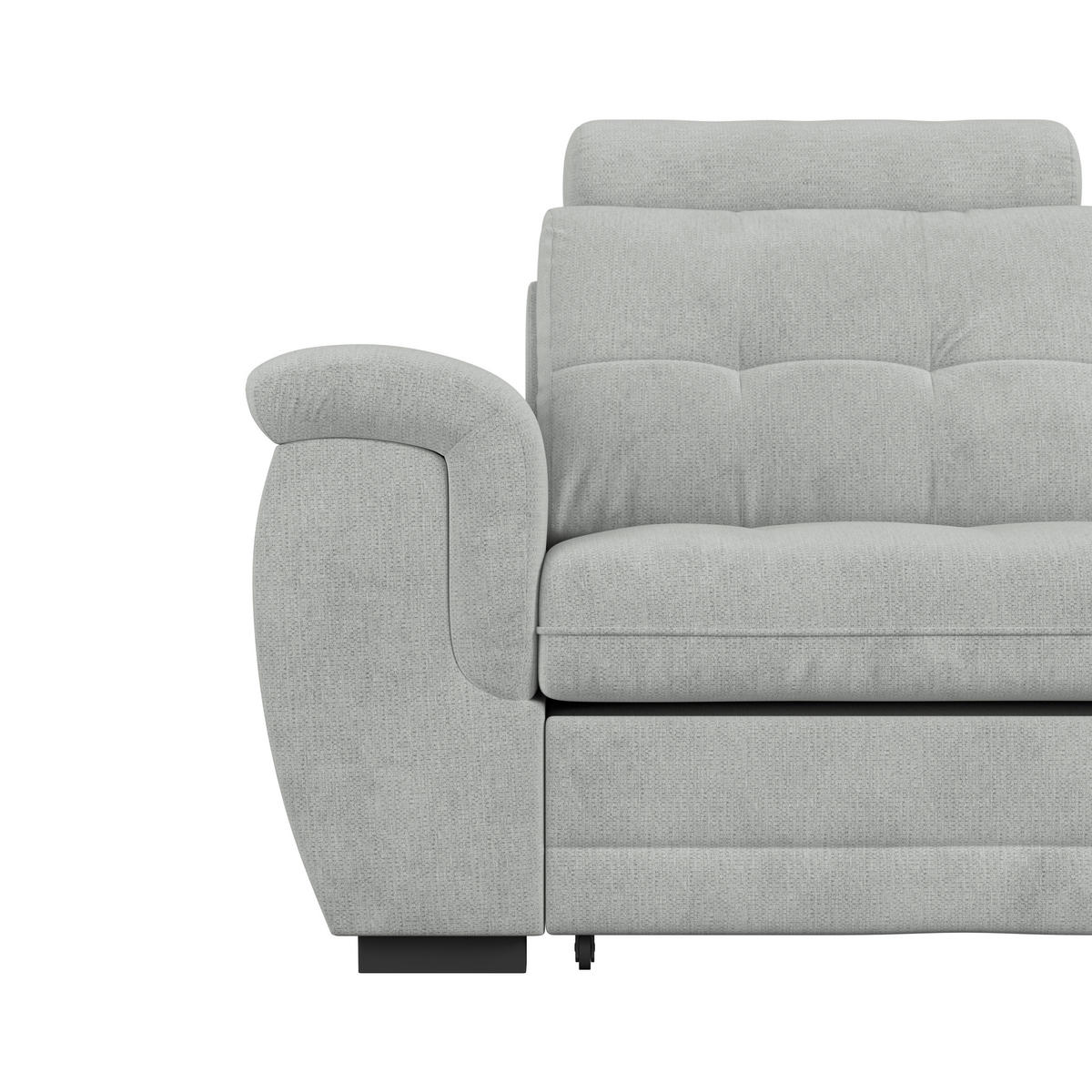 ECKSOFA  Mikrofaser, Struktur Grauweiss  - Schwarz/Grauweiss, Konventionell, Kunststoff/Textil (251/183cm) - MID.YOU