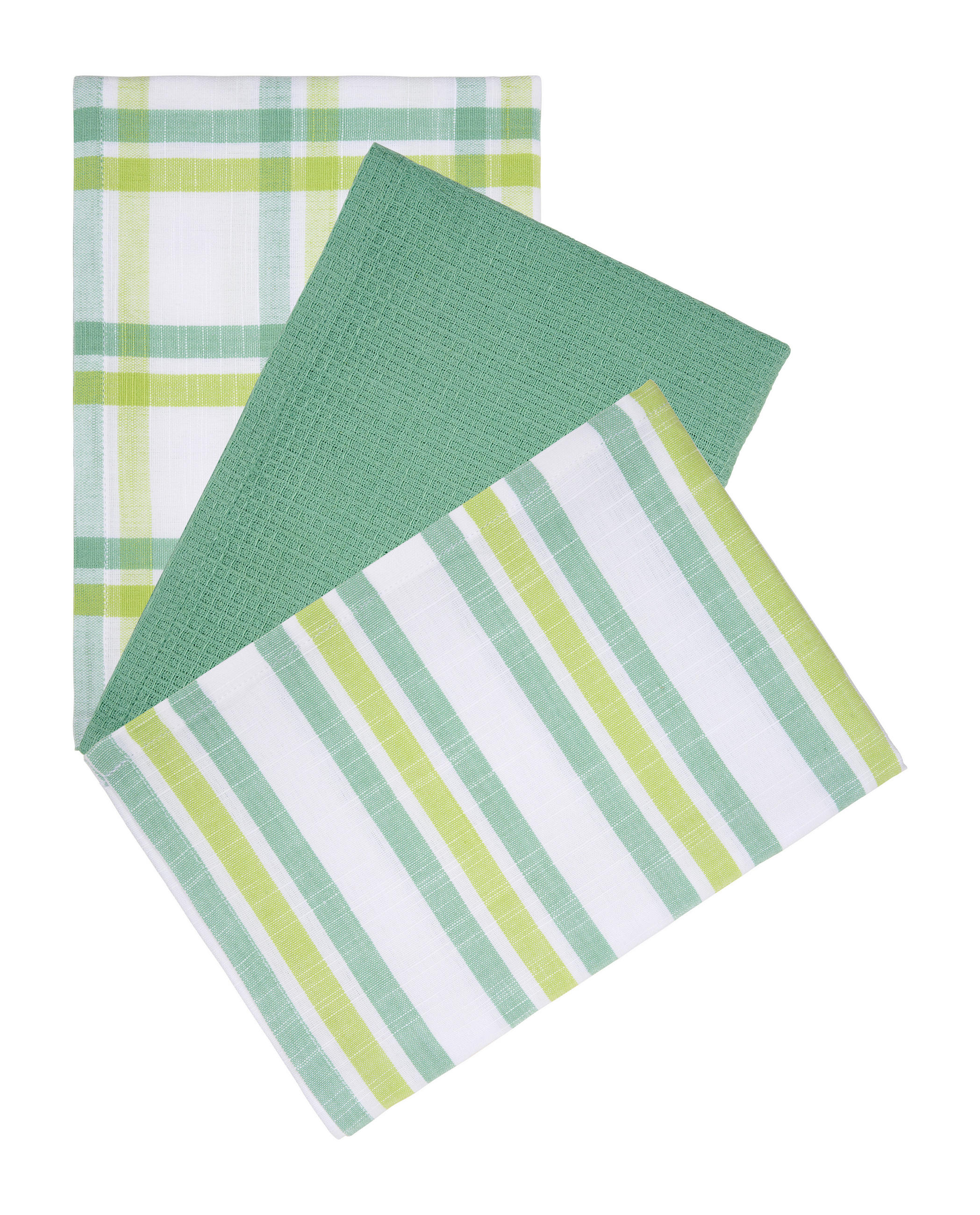 GESCHIRRTUCH-SET 3-teilig Grün  - Grün, Design, Textil (50/70cm) - Esposa