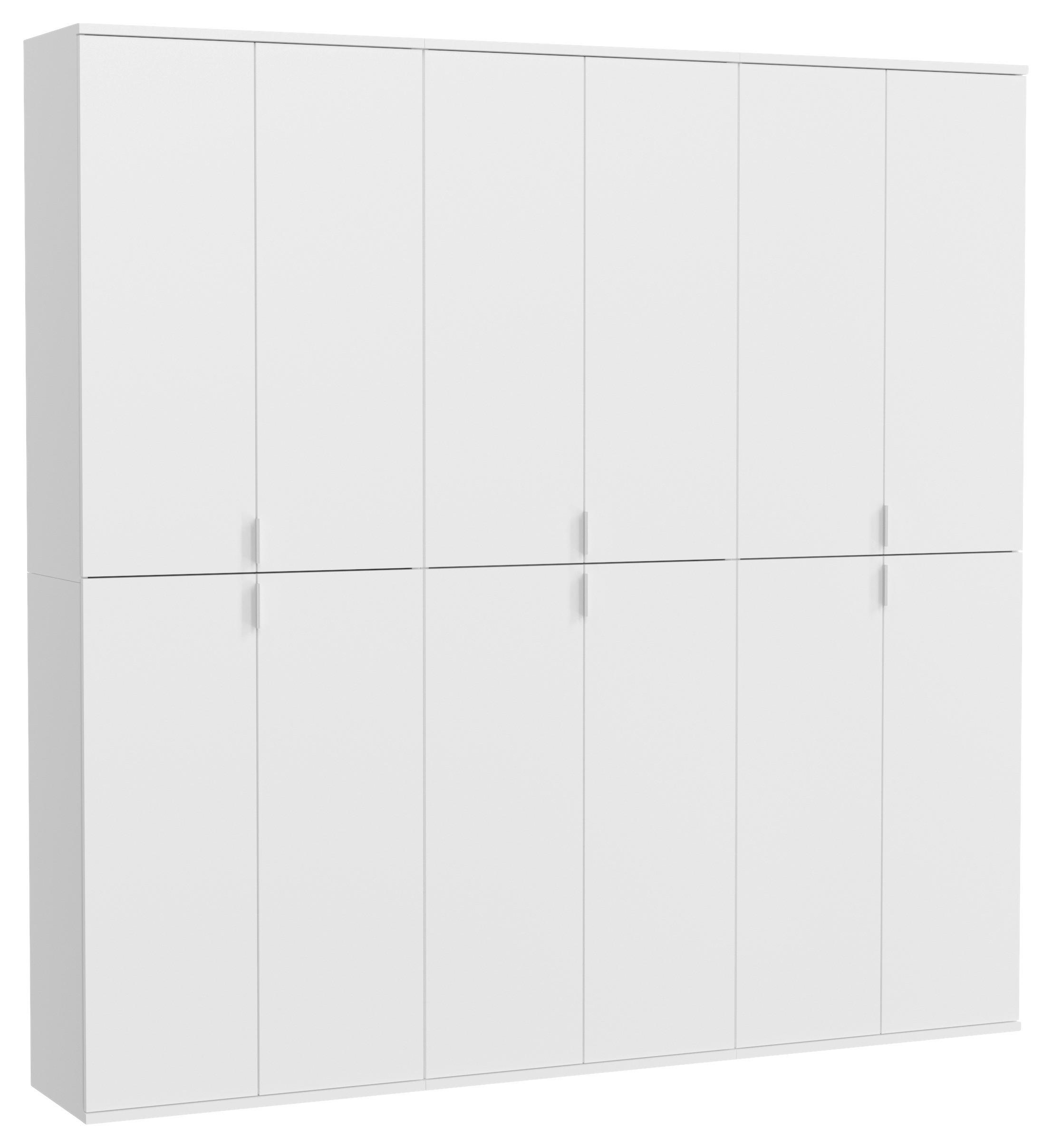 DREHTÜRENSCHRANK 183/193/34 cm 12-türig Weiß  - Chromfarben/Weiß Hochglanz, MODERN, Holzwerkstoff/Metall (183/193/34cm) - MID.YOU