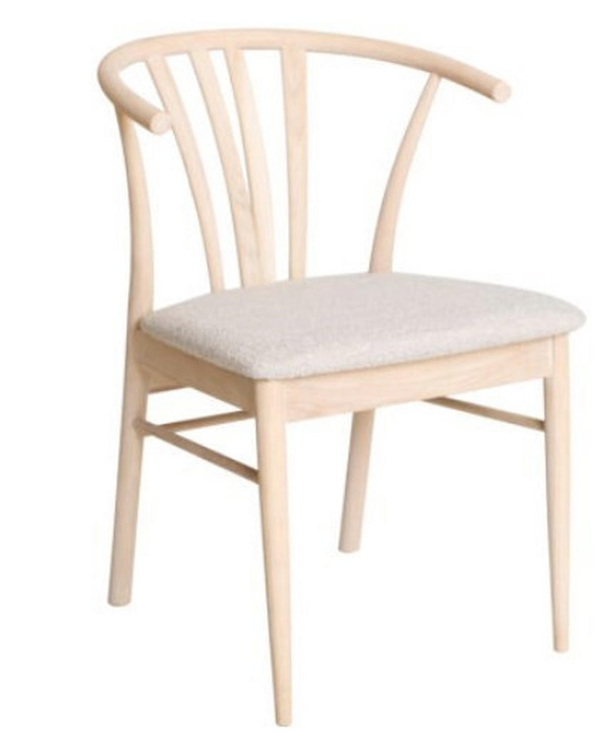 STOL bouclé  - beige/ek Bianco, Design, trä/textil (56/78/54cm) - Best Price