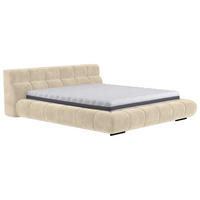POLSTERBETT 200/200 cm,  in Beige,  - Beige/Schwarz, Design, Textil/Metall (200/200cm) - Belluti