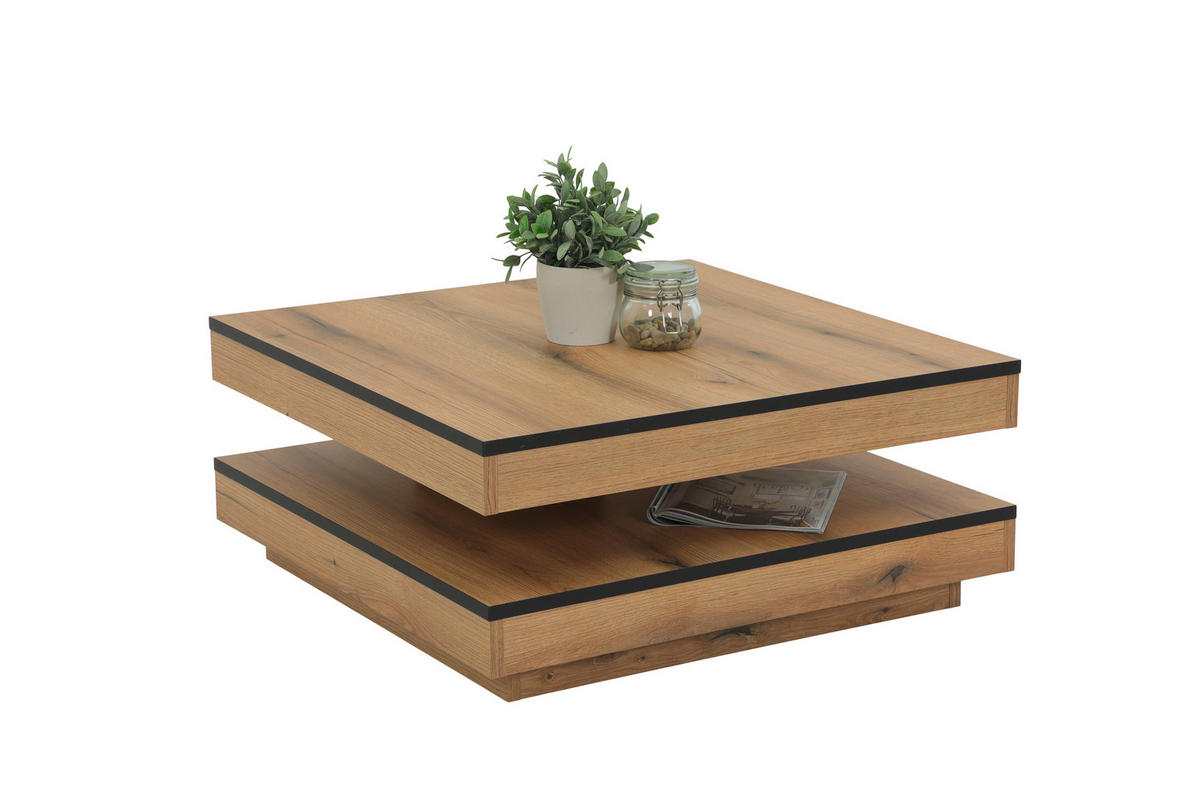 COUCHTISCH 78/78/34 cm quadratisch Eichefarben  - Eichefarben, Design, Holzwerkstoff (78/78/34cm) - Livetastic