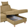 ECKSOFA Honig Flachgewebe  inkl. Bettkasten, Schlaffunktion, Rücken echt, Kopfstütze, Liegefläche im Originalstoff  - Buchefarben/Honig, KONVENTIONELL, Holz/Textil (241/166cm) - Carryhome