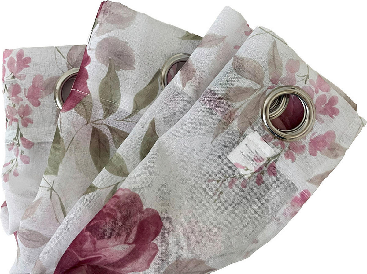 ÖSENSCHAL DIGITAL BEDRUCKT halbtransparent 140/245 cm   - Hellrosa/Naturfarben, Natur, Textil (140/245cm)