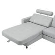 ECKSOFA in Webstoff Hellgrau  165/257 cm  - Hellgrau/Schwarz, Design, Kunststoff/Textil (165/257cm) - Xora