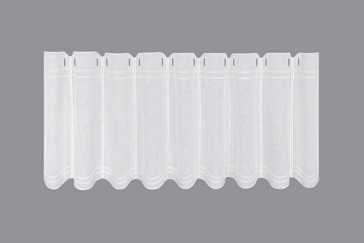 KURZGARDINE   145/45 cm   - Weiß, Basics, Textil (145/45cm)