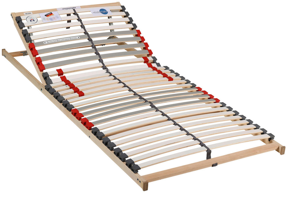 LATTENROST 90/200 cm  - Naturfarben/Weiß, Basics, Holz/Kunststoff (90/200cm) - Visionight